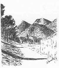 Valle del Toliu con Sant Esperit del Mont, al fondo el pico del Águila. Fuente: Internet.